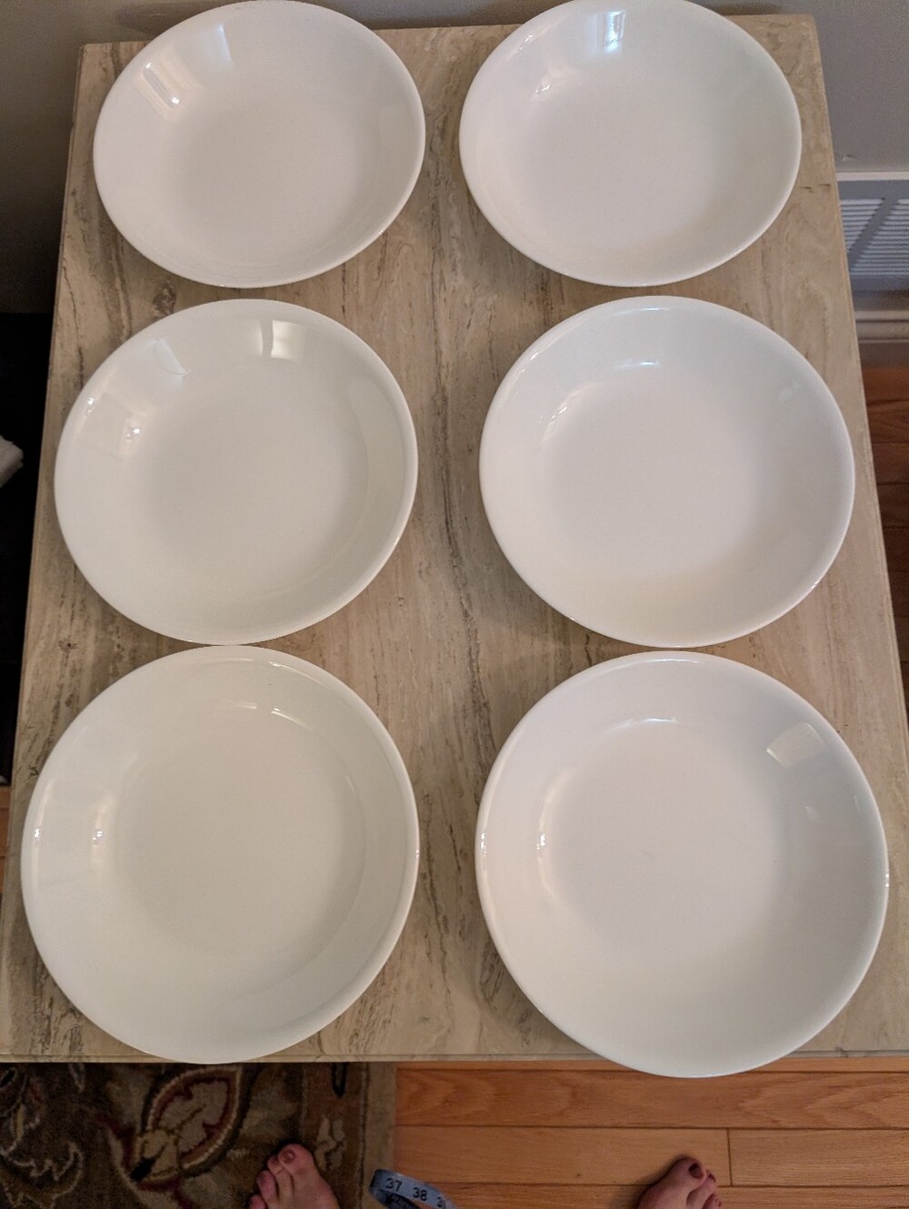 Corelle White Round Salad/Pasta Bowls - Set of 6